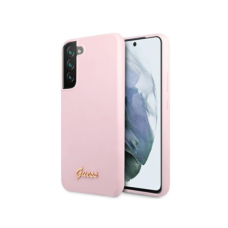 Guess Samsung Galaxy S22+ lavender hardcase Silicone Script Metal Logo Guess Samsung Galaxy S22+ lavender hardcase Silicone Script Metal Logo
