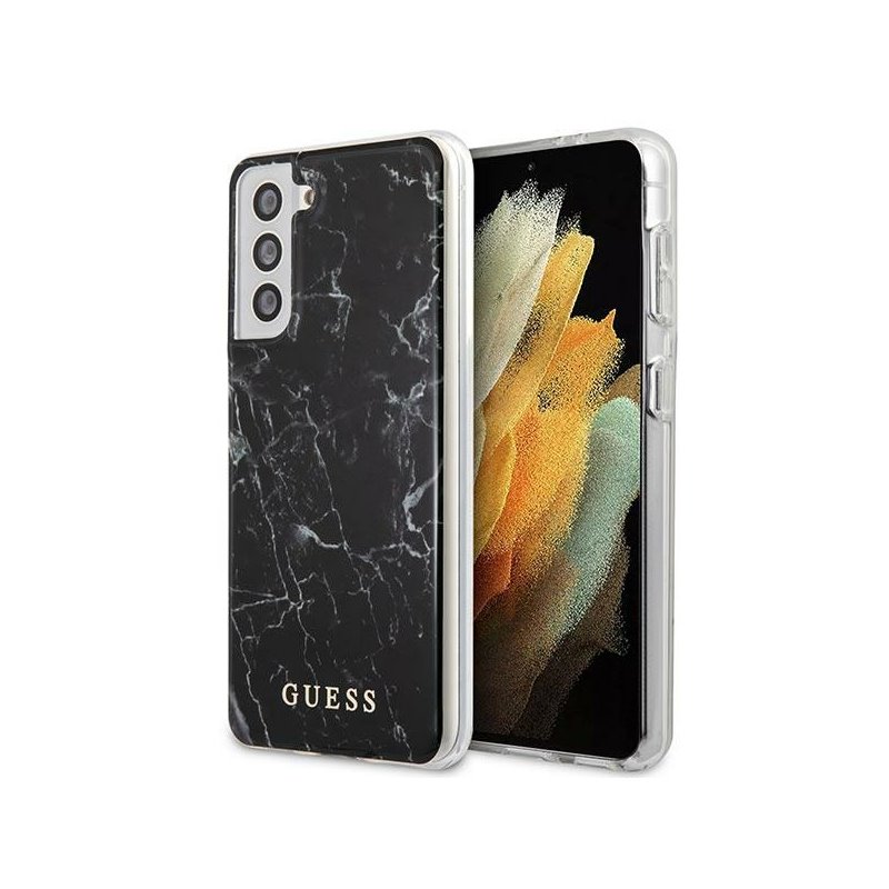 Guess Samsung Galaxy S21+ black hardcase Marble