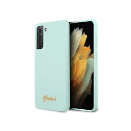 Guess Samsung Galaxy S21+ blue hardcase Silicone Script Metal Logo