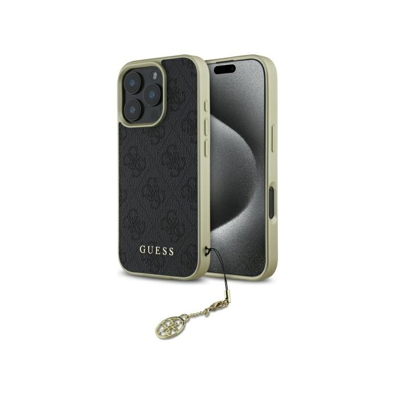 Guess iPhone 16 Pro Max black hardcase 4G Charms Collection