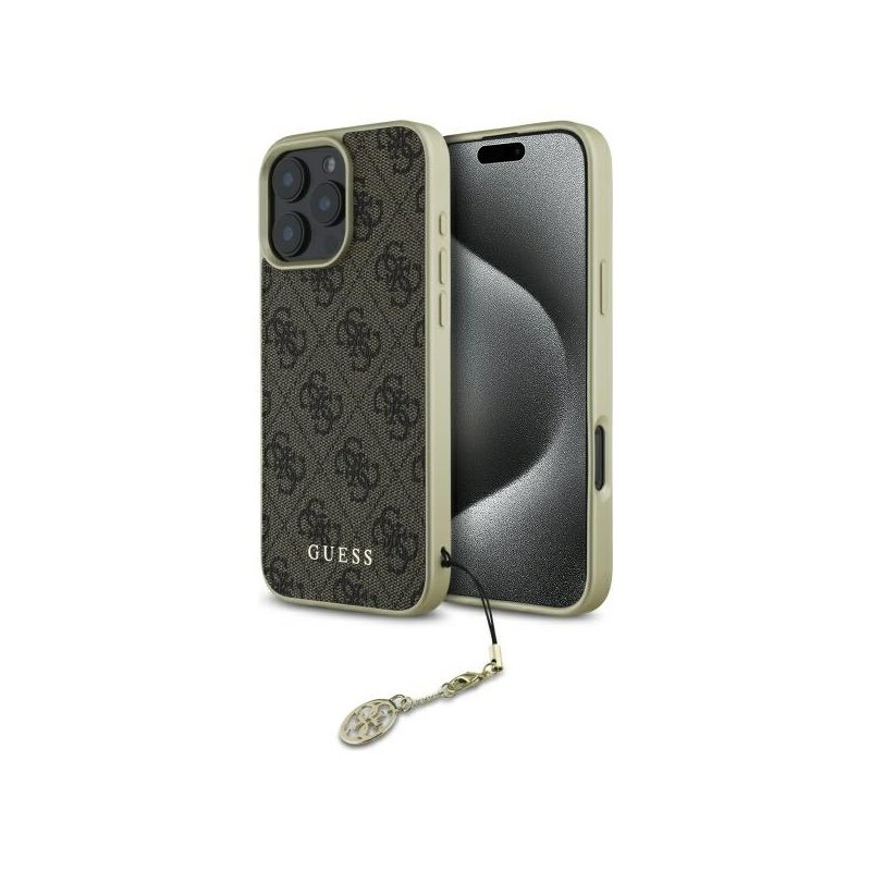 Guess iPhone 16 Pro Max brown hardcase 4G Charms Collection