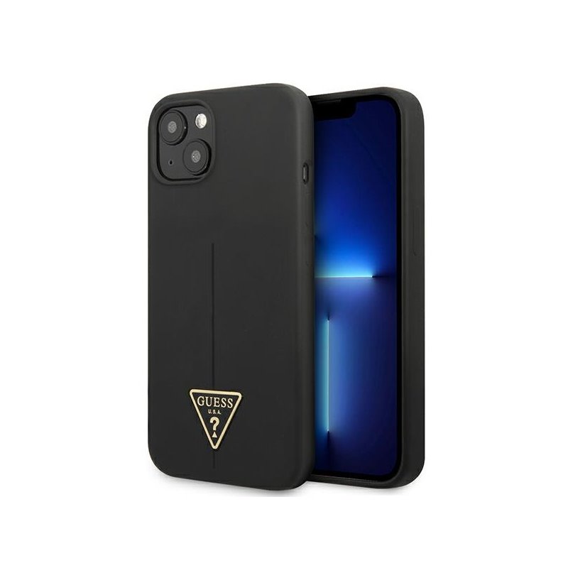 Guess iPhone 13 mini black hardcase Silicone Triangle Guess iPhone 13 mini black hardcase Silicone Triangle