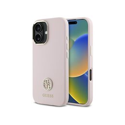 Guess iPhone 16 pink hardcase Silicone Logo Strass 4G