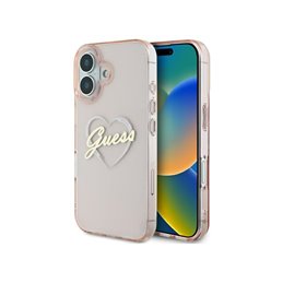 Guess iPhone 16 pink hardcase IML Heart