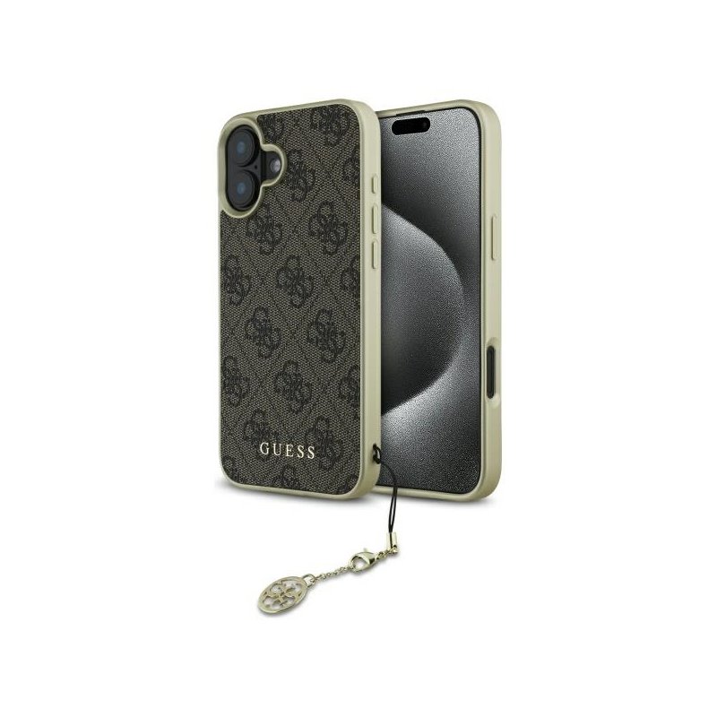 Guess iPhone 16 brown hardcase 4G Charms Collection Guess iPhone 16 brown hardcase 4G Charms Collection