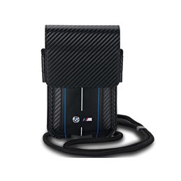 BMW Wallet Bag black Carbon Blue Stripes