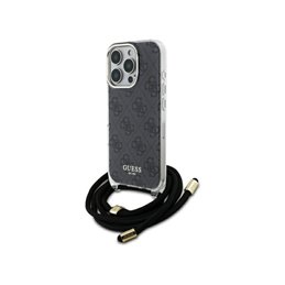 Guess iPhone 16 Pro black hardcase Crossbody Cord 4G Print