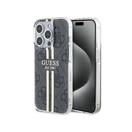 Guess iPhone 15 Pro Max black hardcase IML 4G Gold Stripe