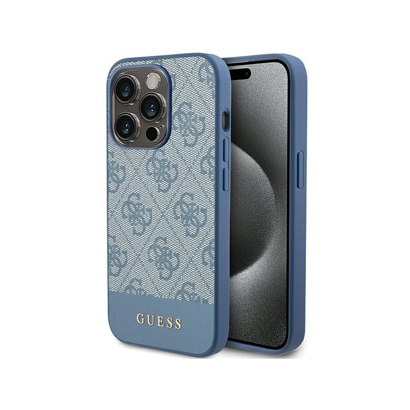 Guess iPhone 15 Pro Max blue hardcase 4G Stripe Collection Guess iPhone 15 Pro Max blue hardcase 4G Stripe Collection