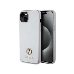 Guess iPhone 13/14/15 silver hardcase Strass Metal Logo