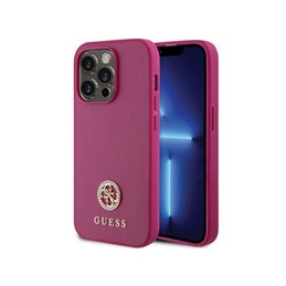 Guess iPhone 15 Pro pink hardcase Strass Metal Logo