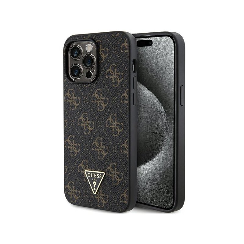 Guess iPhone 15 Pro black hardcase 4G Triangle Metal Logo Guess iPhone 15 Pro black hardcase 4G Triangle Metal Logo