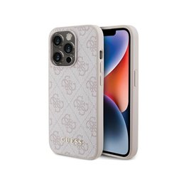 Guess iPhone 15 Pro pink hardcase 4G Metal Gold Logo