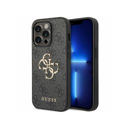Guess iPhone 15 Pro grey hardcase 4G Big Metal Logo