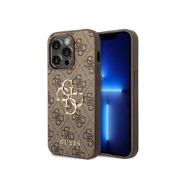 Guess iPhone 15 Pro brown hardcase 4G Big Metal Logo