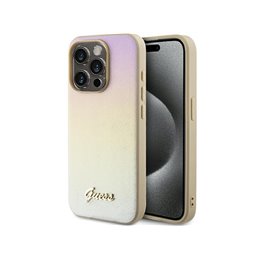 Guess iPhone 14 Pro Max gold hardcase Saffiano Iridescent Script