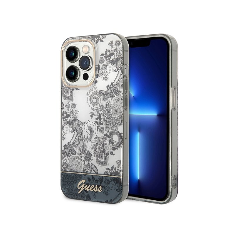 Guess iPhone 14 Pro Max grey hardcase Porcelain Collection