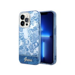Guess iPhone 14 Pro Max blue hardcase Porcelain Collection