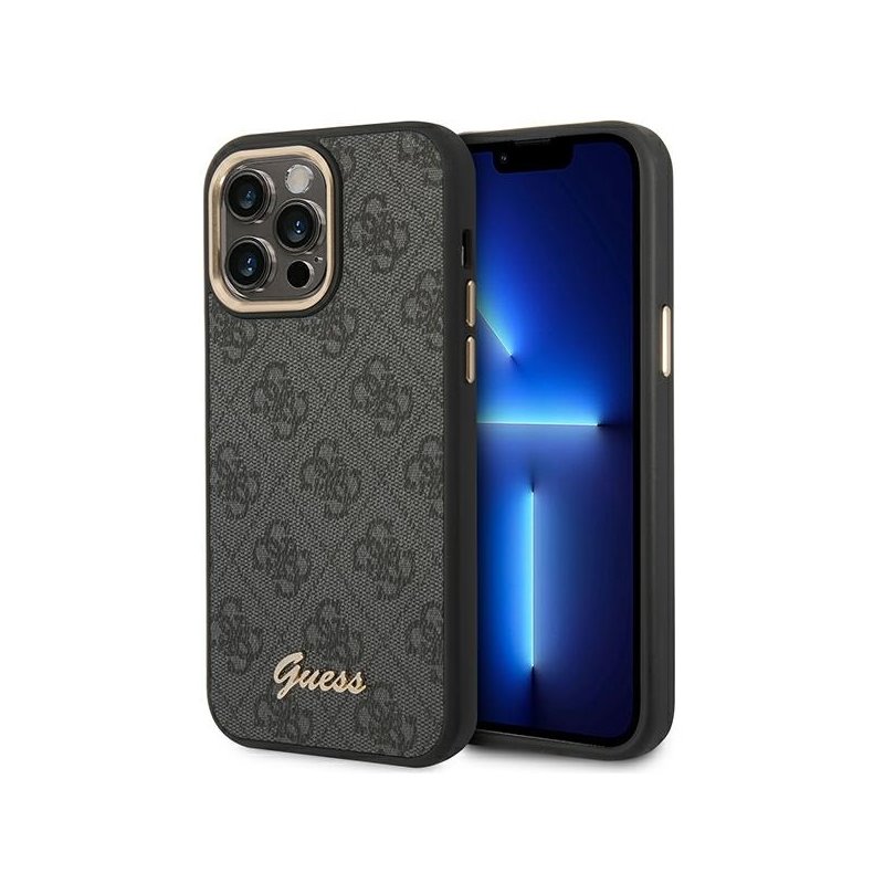 Guess iPhone 14 Pro Max black hardcase 4G Vintage Gold Logo Guess iPhone 14 Pro Max black hardcase 4G Vintage Gold Logo