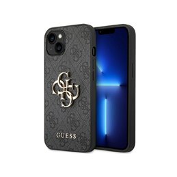 Guess iPhone 13/14/15 grey hardcase 4G Big Metal Logo