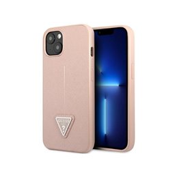 Guess iPhone 14 Plus/15 Plus pink hardcase SaffianoTriangle Logo