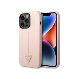 Guess iPhone 14 Pro pink hardcase Silicone Triangle