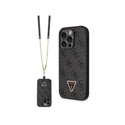Guess iPhone 14 Pro black hardcase Crossbody 4G Metal Logo