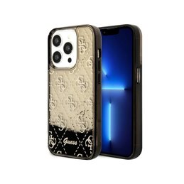 Guess iPhone 14 Pro black hardcase Liquid Glitter 4G Transculent