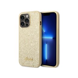 Guess iPhone 14 Pro gold hardcase Glitter Script