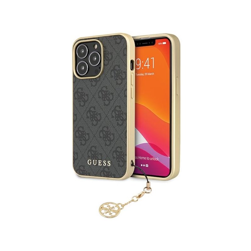 Guess iPhone 14 Pro grey hardcase 4G Charms Collection Guess iPhone 14 Pro grey hardcase 4G Charms Collection