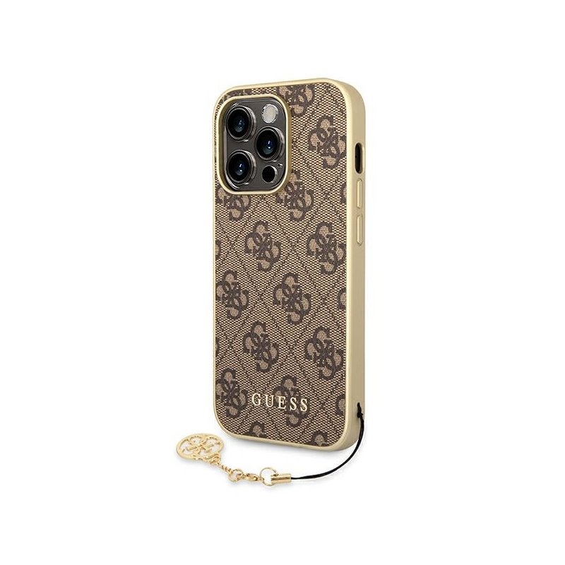 Guess iPhone 14 Pro brown hardcase 4G Charms Collection