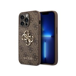 Guess iPhone 14 Pro brown hardcase 4G Big Metal Logo