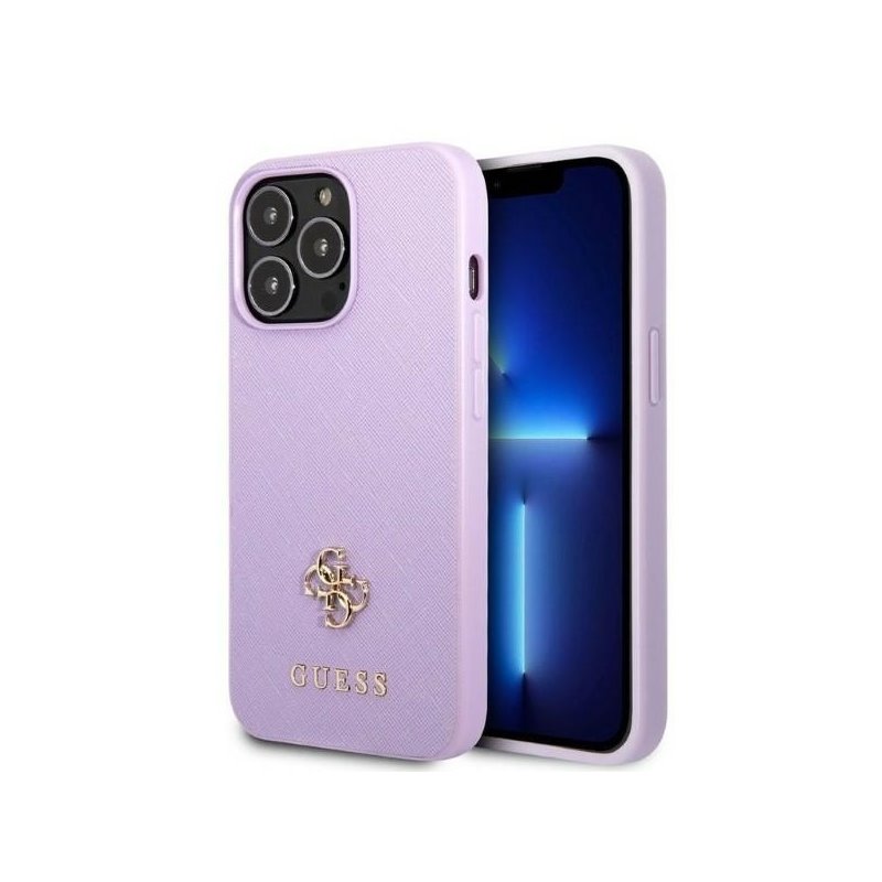 Guess iPhone 13 Pro Max purple hardcase Saffiano 4G Small Metal Logo Guess iPhone 13 Pro Max purple hardcase Saffiano 4G Small Metal Logo