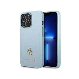 Guess iPhone 13 Pro Max blue hardcase Saffiano 4G Small Metal Logo