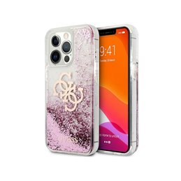 Guess iPhone 13 Pro Max pink hardcase 4G Big Liquid Glitter