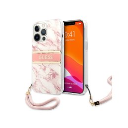 Guess iPhone 13 Pro Max pink hardcase Marble Strap Collection