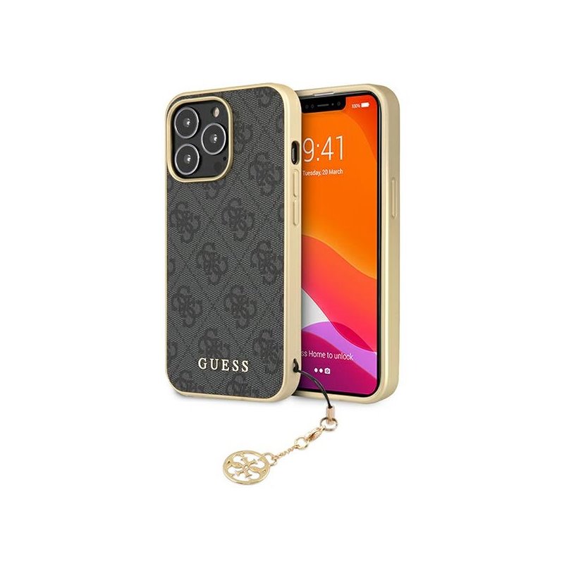 Guess iPhone 13 Pro Max Grey hardcase 4G Charms Collection