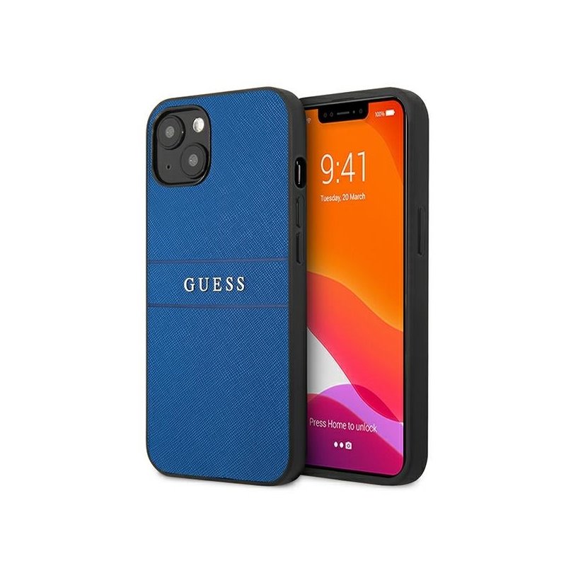 Guess iPhone 13 mini blue Saffiano Strap Guess iPhone 13 mini blue Saffiano Strap