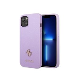 Guess iPhone 13 mini purple hardcase Saffiano 4G Small Metal Logo