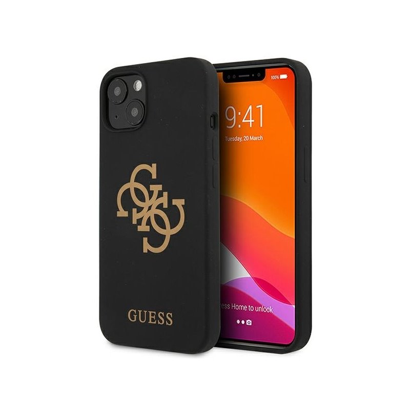 Guess iPhone 13 mini black hardcase Silicone 4G Logo Guess iPhone 13 mini black hardcase Silicone 4G Logo