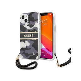 Guess iPhone 13 mini black hardcase Camo Strap Collection