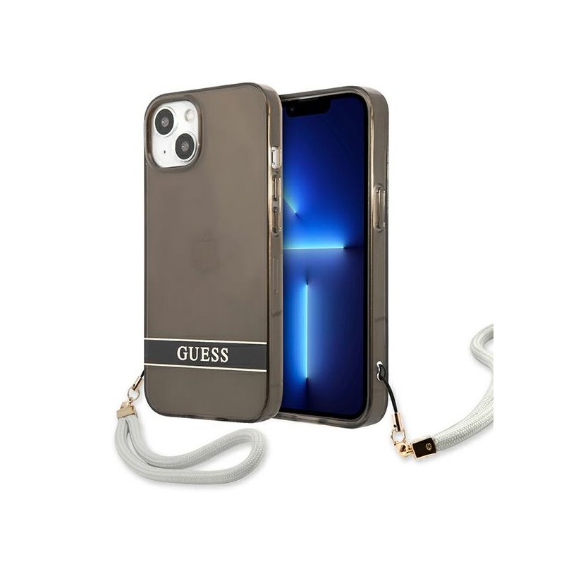 Guess iPhone 13 mini black hardcase Translucent Stap