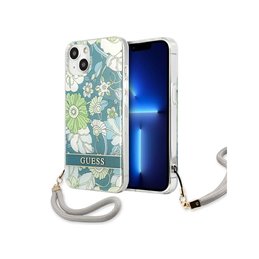 Guess iPhone 13 mini green hardcase Flower Strap