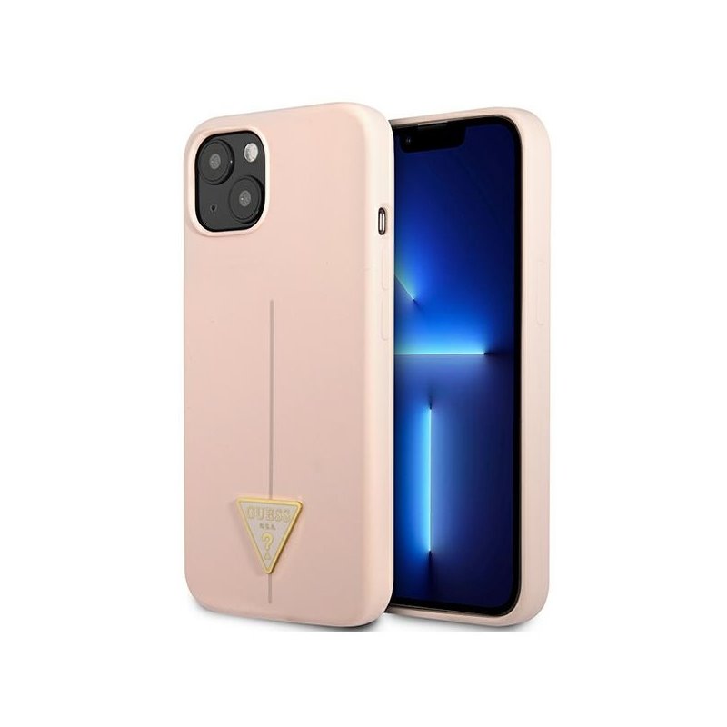 Guess iPhone 13 pink hardcase Silicone Triangle Guess iPhone 13 pink hardcase Silicone Triangle