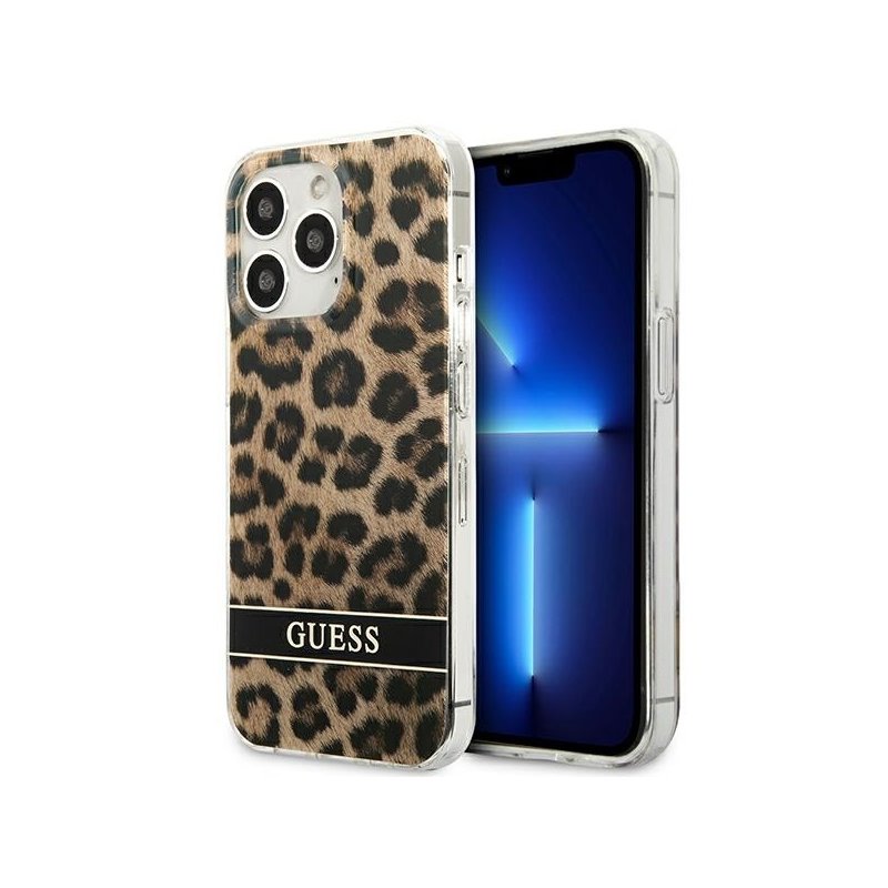 Guess iPhone 13/13 Pro brown hardcase Leopard