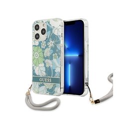 Guess iPhone 13/13 Pro green hardcase Flower Strap