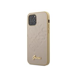 Guess iPhone 12 mini gold hardcase Iridescent Love Script Gold Logo