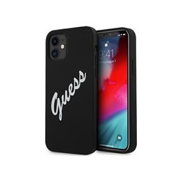 Guess iPhone 12 mini black white hardcase Silicone Vintage