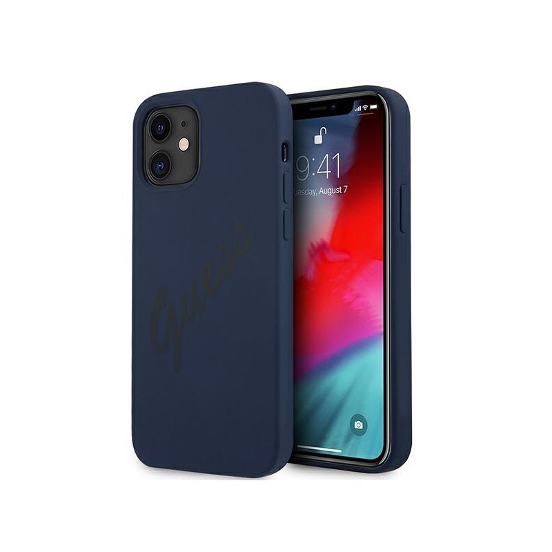 Guess iPhone 12 mini blue hardcase Script Vintage Guess iPhone 12 mini blue hardcase Script Vintage