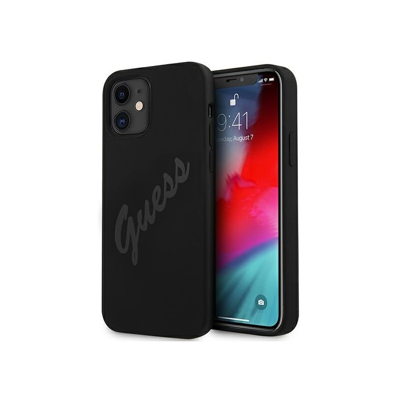 Guess iPhone 12 mini black hardcase Script Vintage Guess iPhone 12 mini black hardcase Script Vintage